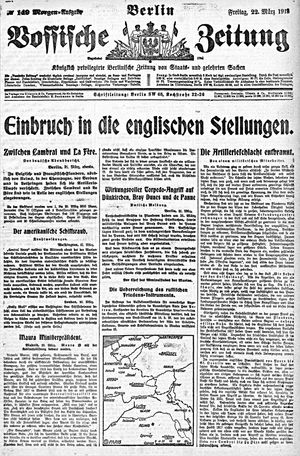 Vossische Zeitung vom 22.03.1918
