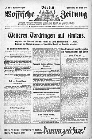Vossische Zeitung on Mar 30, 1918