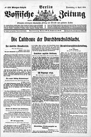 Vossische Zeitung on Apr 4, 1918