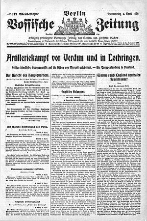Vossische Zeitung on Apr 4, 1918