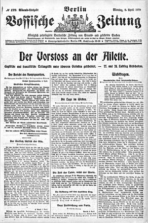 Vossische Zeitung vom 08.04.1918