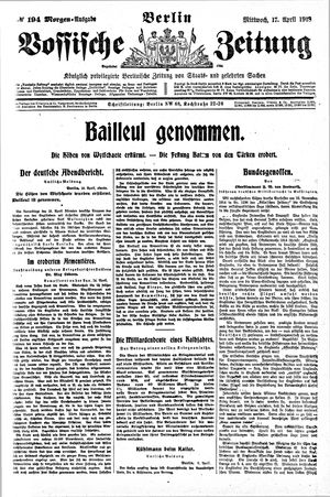 Vossische Zeitung on Apr 17, 1918