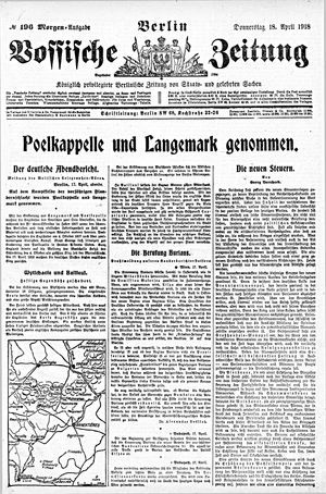 Vossische Zeitung on Apr 18, 1918