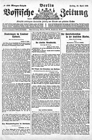 Vossische Zeitung on Apr 19, 1918