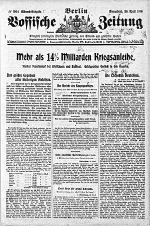 Vossische Zeitung on Apr 20, 1918