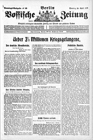Vossische Zeitung on Apr 21, 1918
