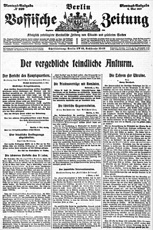 Vossische Zeitung on May 6, 1918