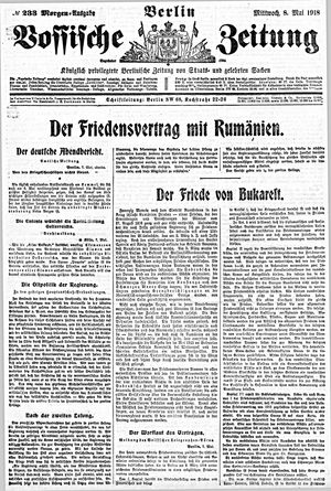 Vossische Zeitung vom 08.05.1918