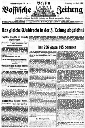 Vossische Zeitung on May 14, 1918