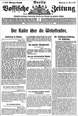 Vossische Zeitung on May 15, 1918