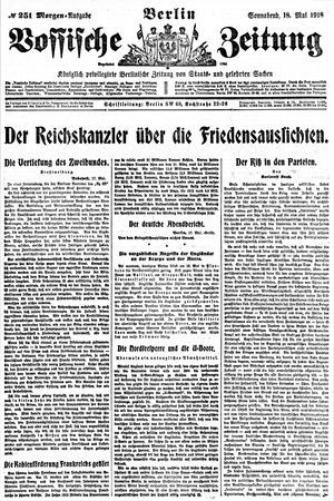 Vossische Zeitung on May 18, 1918
