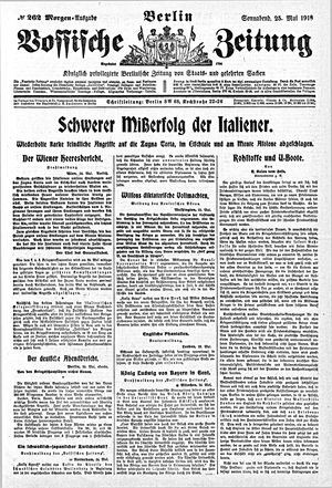 Vossische Zeitung on May 25, 1918