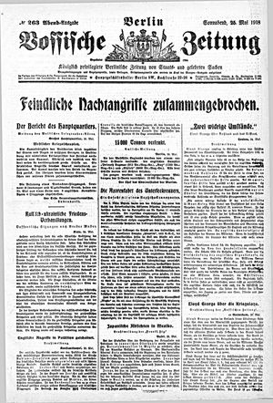 Vossische Zeitung on May 25, 1918
