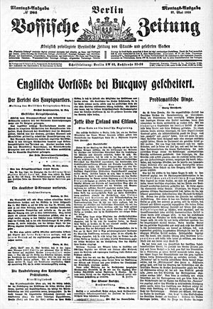 Vossische Zeitung vom 27.05.1918