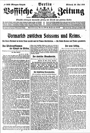 Vossische Zeitung vom 29.05.1918