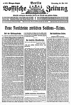 Vossische Zeitung vom 30.05.1918