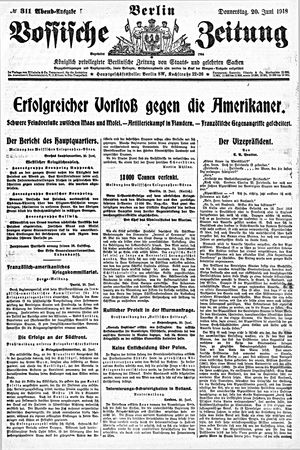 Vossische Zeitung vom 20.06.1918