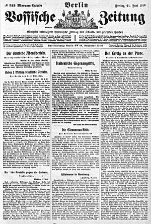 Vossische Zeitung vom 21.06.1918