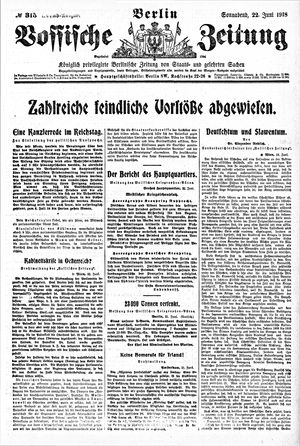 Vossische Zeitung vom 22.06.1918