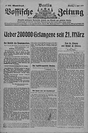 Vossische Zeitung vom 01.07.1918