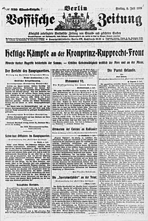 Vossische Zeitung on Jul 5, 1918