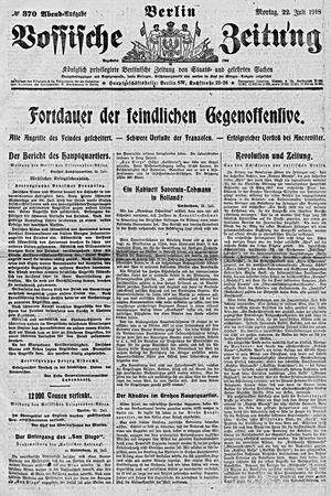 Vossische Zeitung vom 22.07.1918