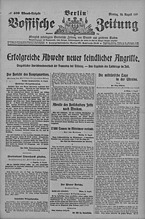 Vossische Zeitung vom 12.08.1918