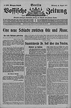 Vossische Zeitung vom 21.08.1918
