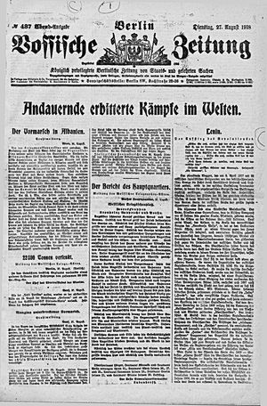 Vossische Zeitung vom 27.08.1918
