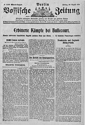 Vossische Zeitung vom 30.08.1918