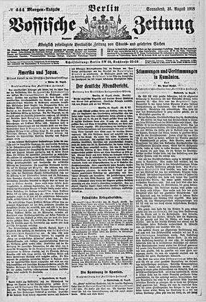 Vossische Zeitung vom 31.08.1918