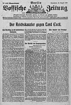Vossische Zeitung vom 31.08.1918