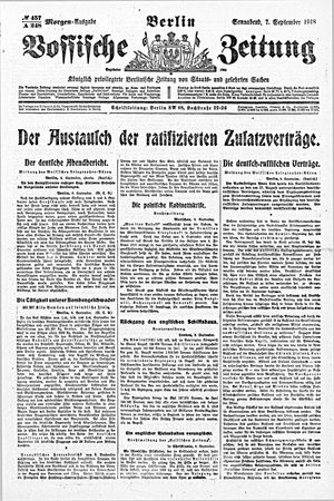 Vossische Zeitung vom 07.09.1918