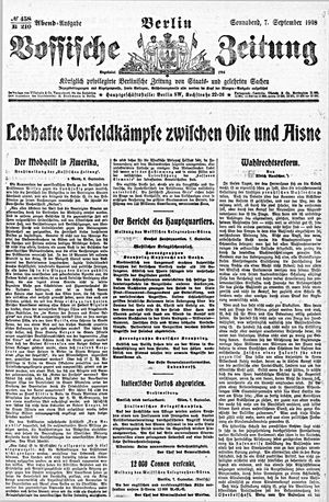 Vossische Zeitung vom 07.09.1918