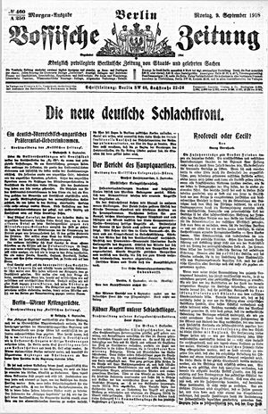 Vossische Zeitung vom 09.09.1918