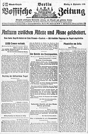 Vossische Zeitung vom 09.09.1918