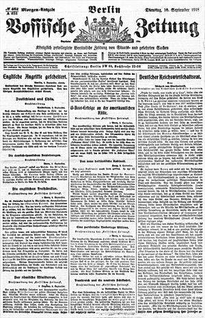 Vossische Zeitung vom 10.09.1918