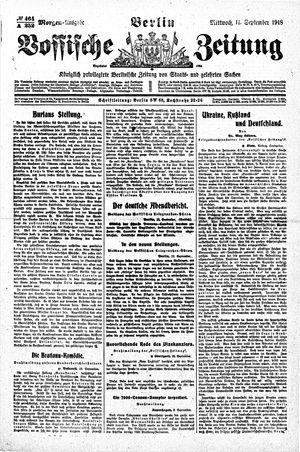 Vossische Zeitung vom 11.09.1918