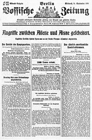 Vossische Zeitung vom 11.09.1918