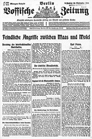 Vossische Zeitung vom 13.09.1918