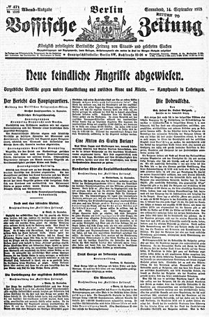 Vossische Zeitung vom 14.09.1918