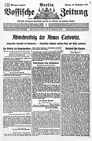 Vossische Zeitung vom 16.09.1918