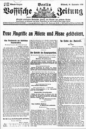 Vossische Zeitung vom 18.09.1918