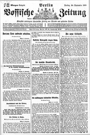 Vossische Zeitung vom 20.09.1918