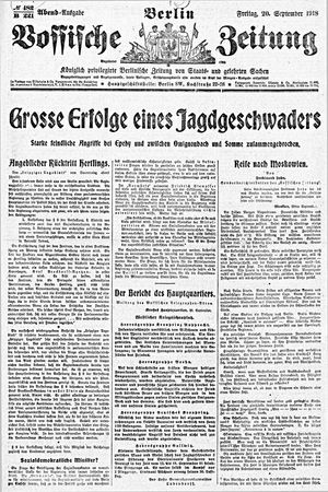 Vossische Zeitung vom 20.09.1918