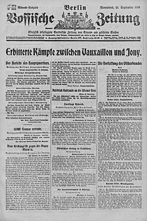 Vossische Zeitung vom 21.09.1918