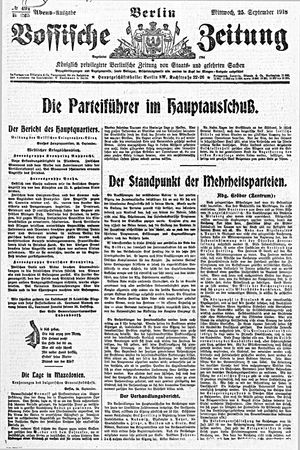 Vossische Zeitung vom 25.09.1918