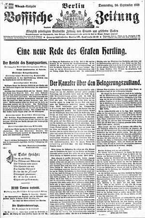 Vossische Zeitung vom 26.09.1918