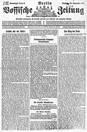 Vossische Zeitung vom 29.09.1918
