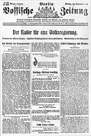 Vossische Zeitung vom 30.09.1918